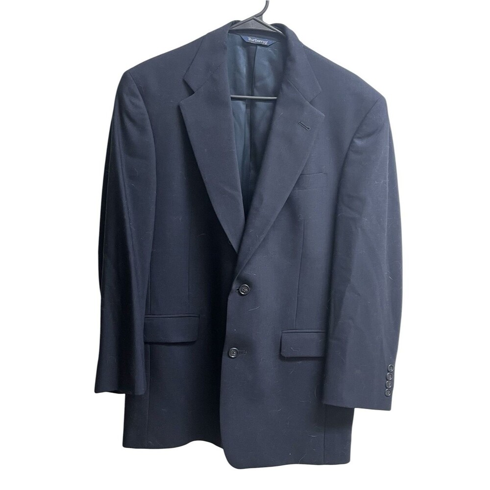 Vintage Burberrys Navy Blue Wool Blazer 38R Old Money Classic